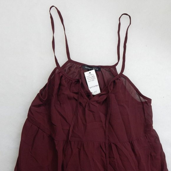 PacSun Womens Fit and Flare Mini Dress Bathing Suit Cover Up Burgundy  Size M - Picture 3 of 10